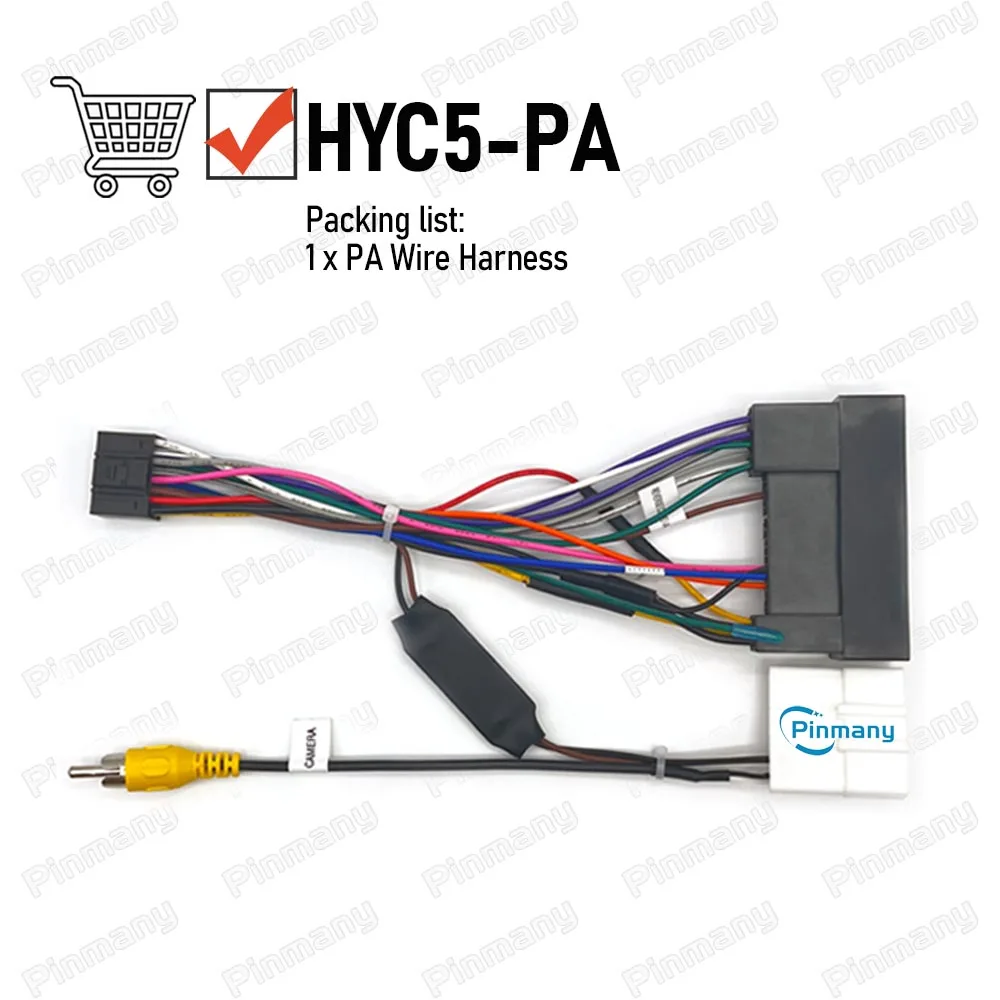 HYC5 Autoradio-Kabel Audio-Stromkabel-Adapter mit Rückfahrkamera-CVBS-Eingang für KIA Ceed, Hyundai I30 Elantra GLS – Detail 11
