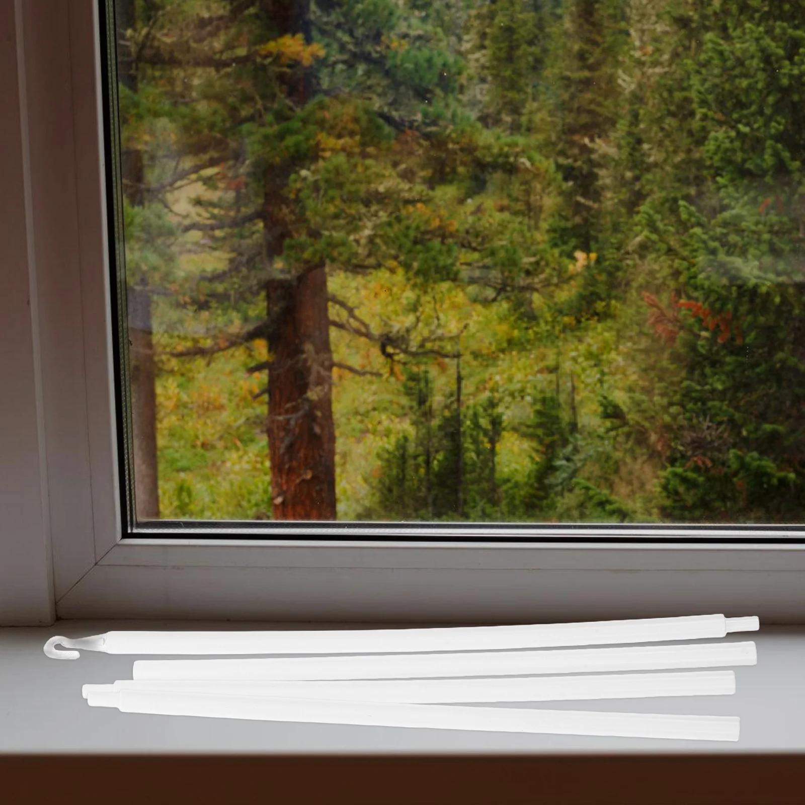 

4Pcs Durable PP Plastic Curtain Pull Wand Adjustable Length Easy to Clean for Various Window Sizes and Types Curtain Parts