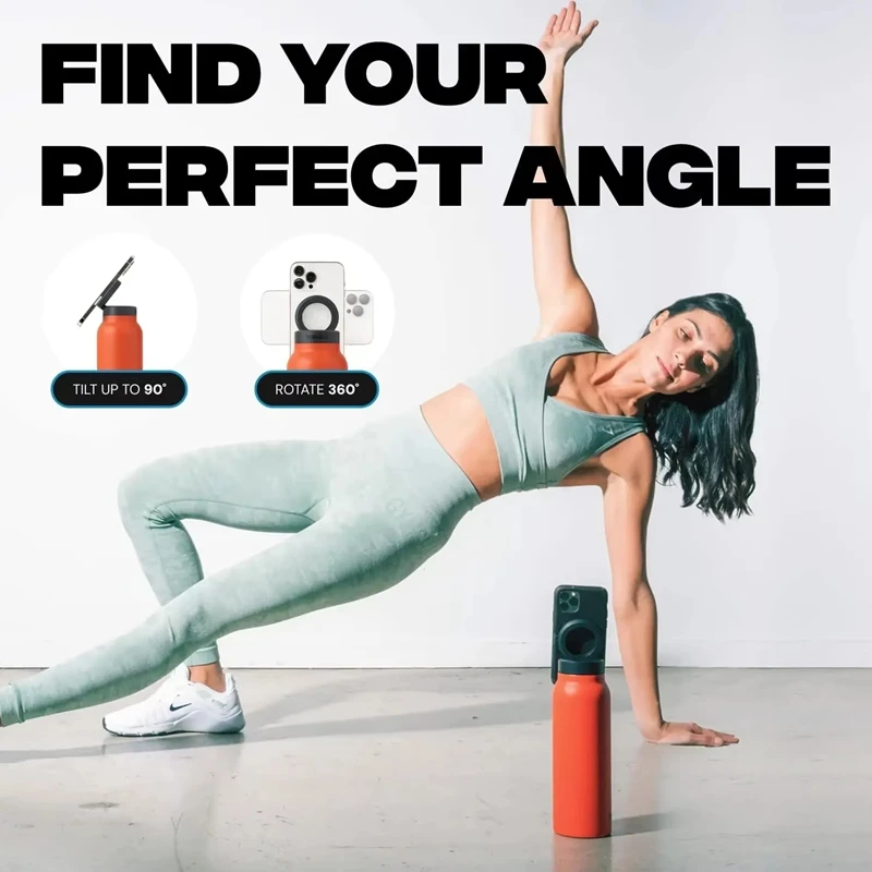 

Insulated Sports Bottle 32Oz Stainless Steel with Magnetic Phone Holder, Thermos Mug for Outdoor