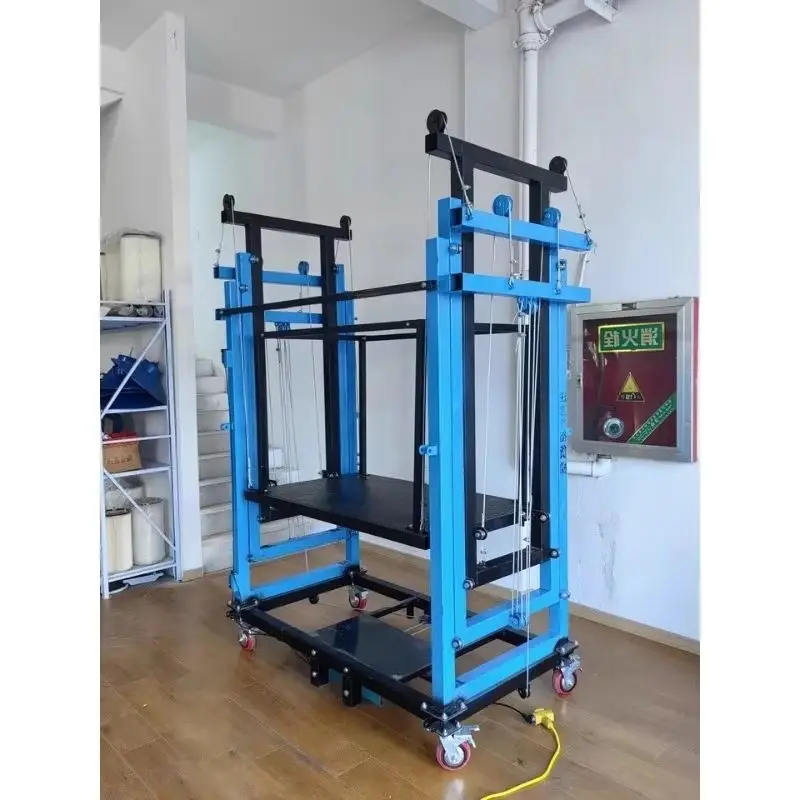 Electric Scaffold Lift 2-10M Height 500Kg Capacity Remote Control Portable Aluminum Construction Platform Adjustable Movable