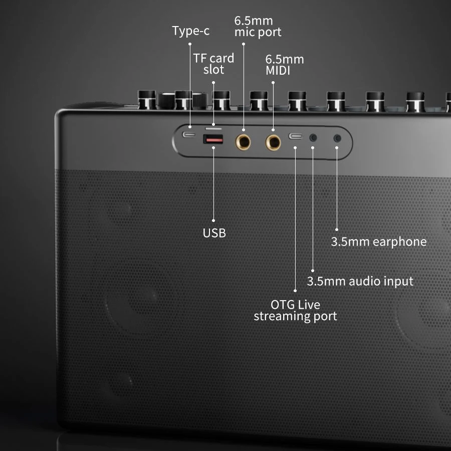 Sodlk s1127 plus 300w máquina de karaokê alto-falante portátil ao ar livre com 2 microfones sem fio suporta microfone aux otg ao vivo para festa