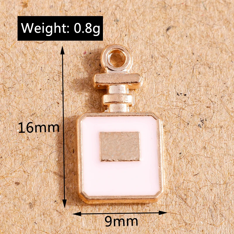 10pcs 9*16mm Alloy Enamel Perfume Bottle Charms Pendants for Cute Necklaces Drop Earrings Keychain DIY Jewelry Making Findings