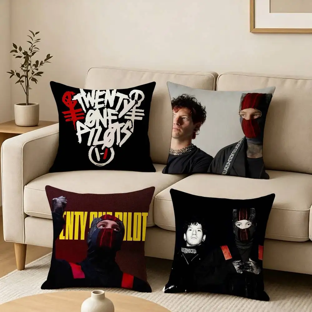 For Band T-Twenty One P-PILOTS Square Double-Sided printed Pillow Case Bedroom Bedside Pillow Sofa Cushion Cover