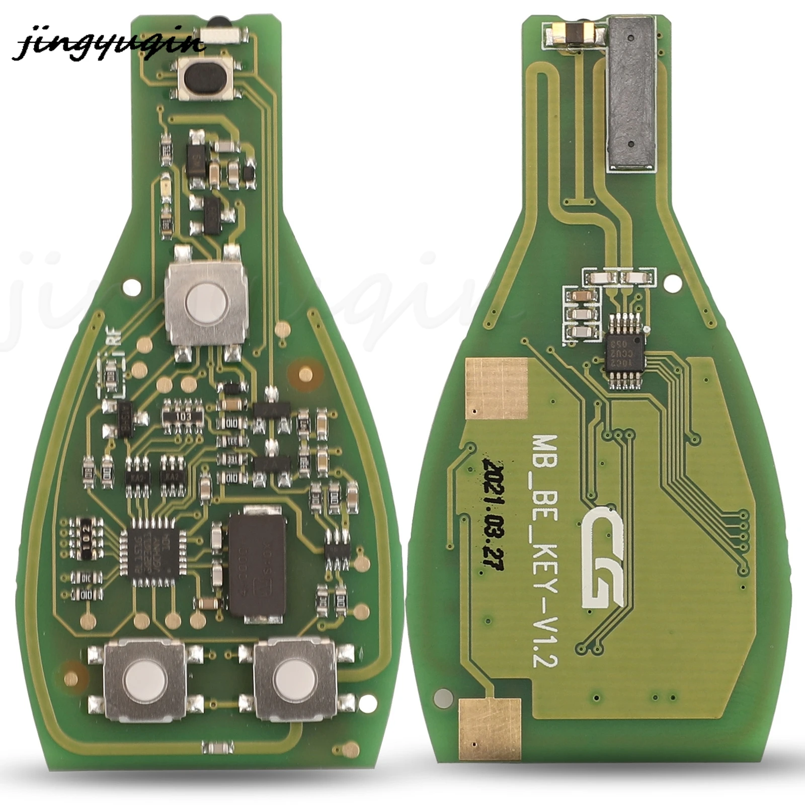 Jingyuqin 3/4 أزرار سيارة مفتاح بعيد فوب CG تكون عن بعد شبه بدون مفتاح 315/433MHz لمرسيدس بنز ML R GL W210 W220 NEC بغا