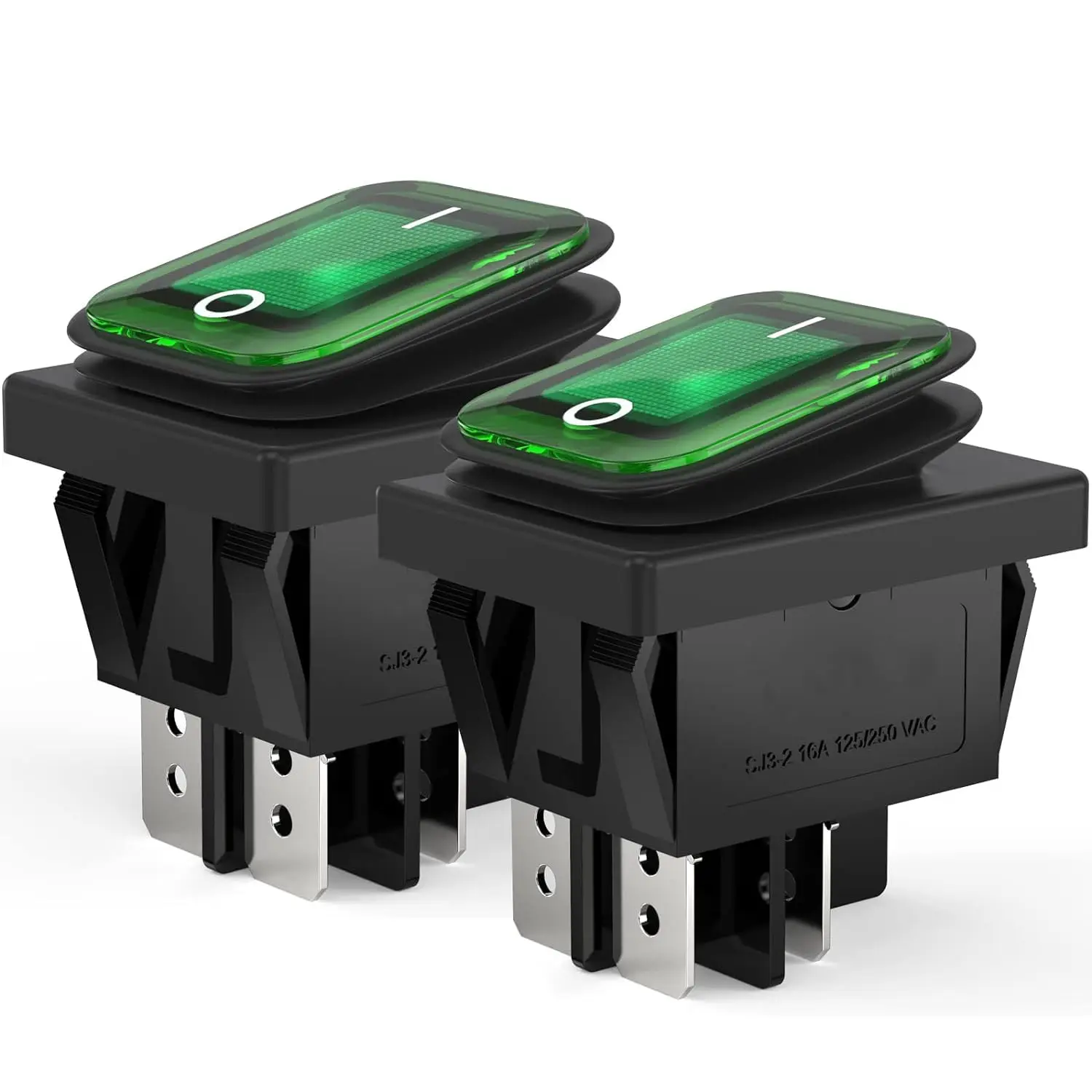 2pcs 30A Power Switch 125V/250V AC Boat Rocker Switch ON/Off Switch 4Pins Toggle Switch with UL Certificate Waterproof Switches