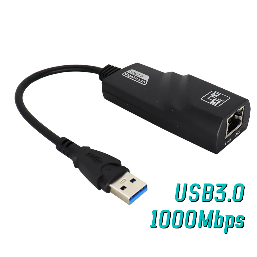 1000Mbps Portable Type-C USB3.0 Wired USB To Rj45 Connectors Lan Ethernet Adapter Network Card for PC Laptop Accessories