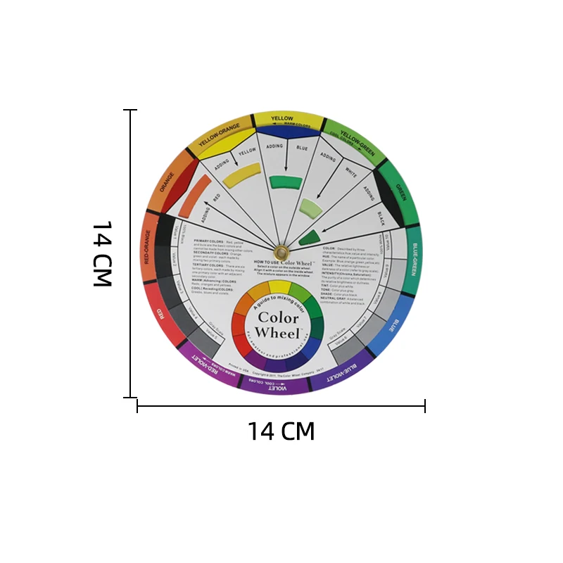 12 Color Paper Card Wheel Three Tier Design Mix Guide Round Central Circle Rotates For Nails Microblading Tattoo Makeup Supplie
