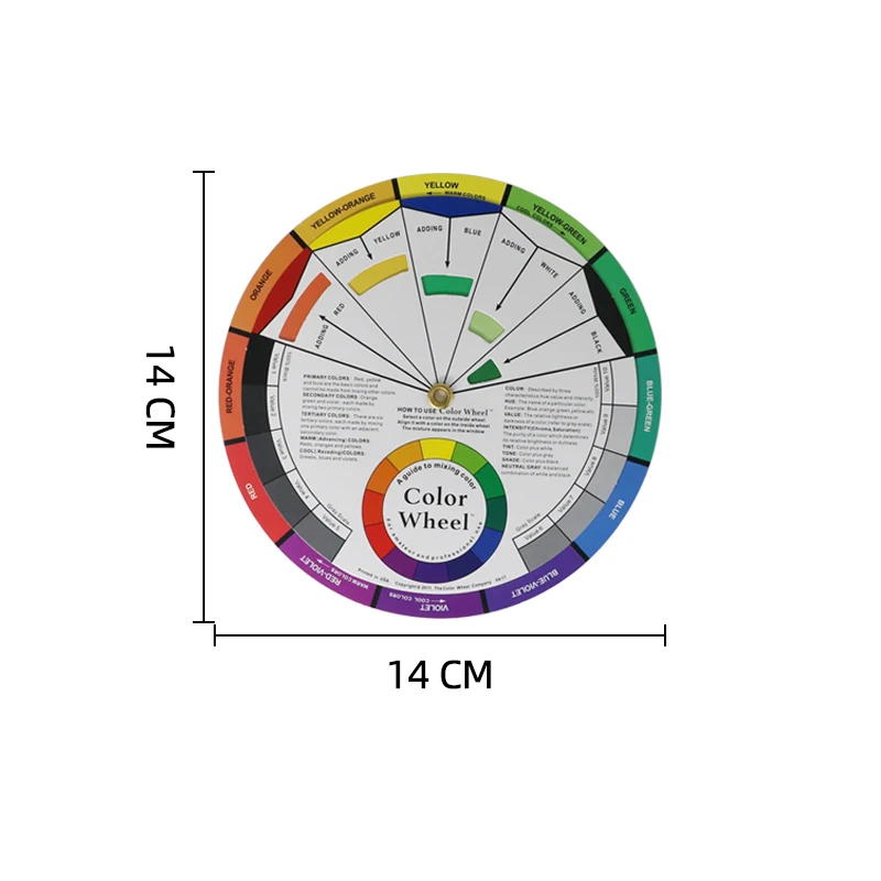 Rueda de tarjeta de papel de 12 colores, diseño de tres niveles, guía de mezcla, círculo Central redondo, gira para uñas, Microblading, tatuaje,