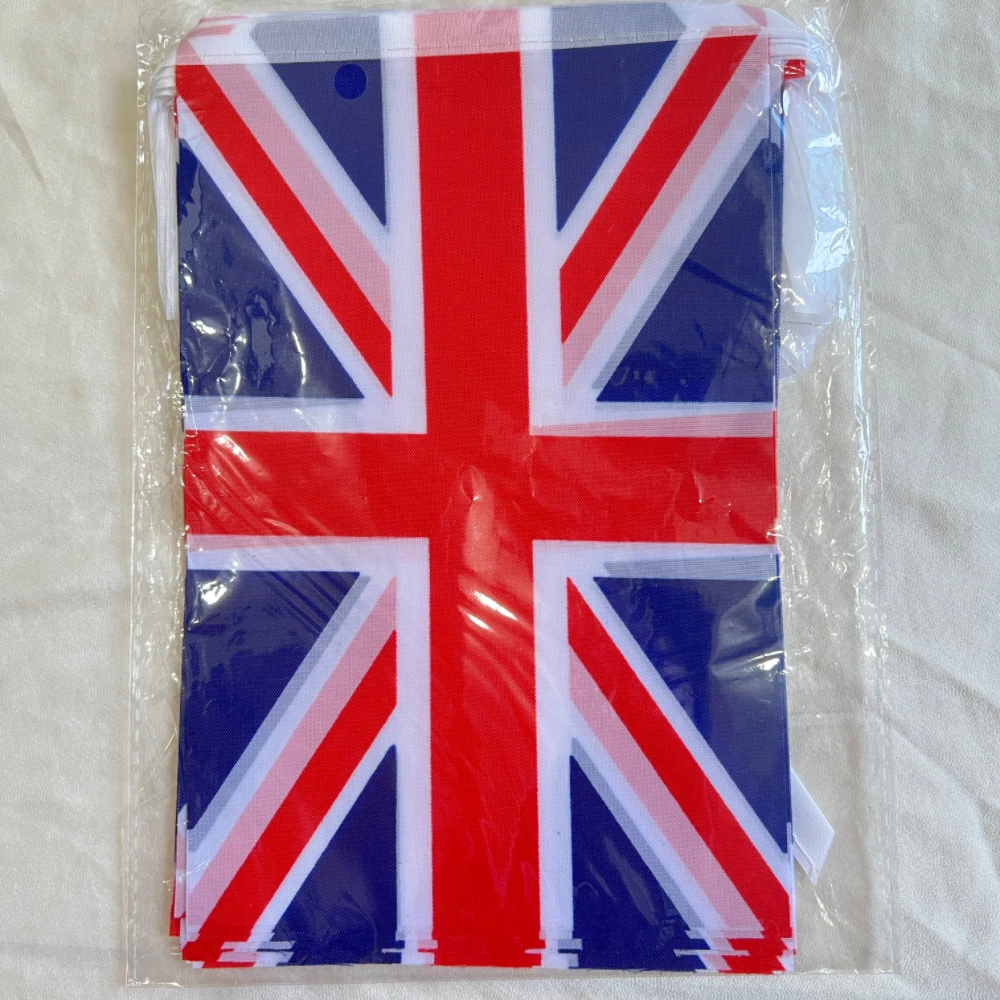 Union Jack Party 14x21cm20pcs  UK United Kingdom British FlagHanging Triangle String Jubilee Decorations Pennant Kingdom Flags B