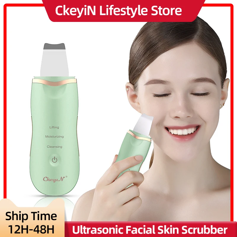 CkeyiN Scrubber per la pelle del viso ad ultrasuoni professionale Ion Deep Face Cleaning Peeling dispositivo ricaricabile per la cura della pelle Beauty Decive