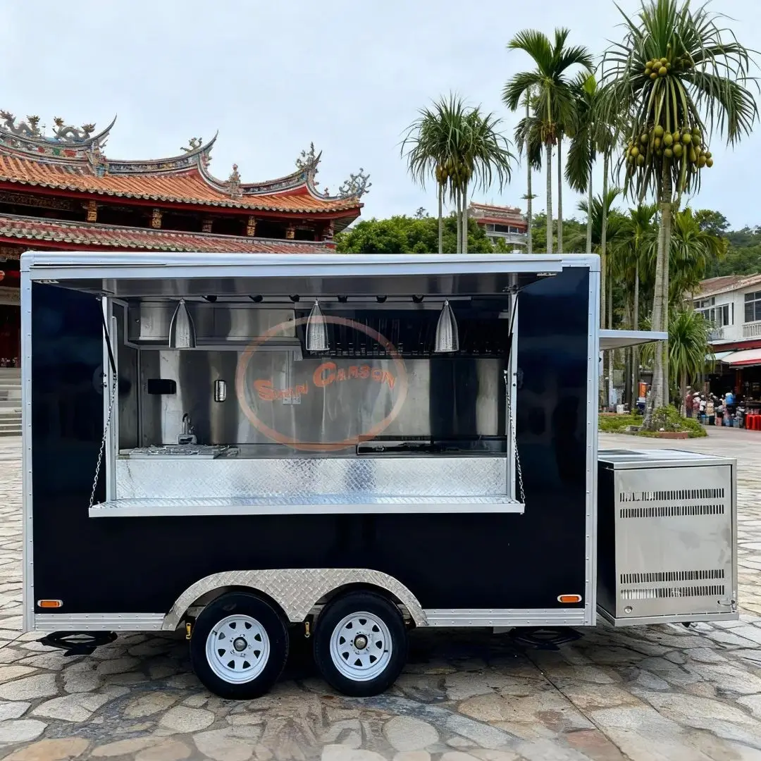 

Customizable Outdoor Food Trailer Mobile Snack Cart with Storage Space for Business Use