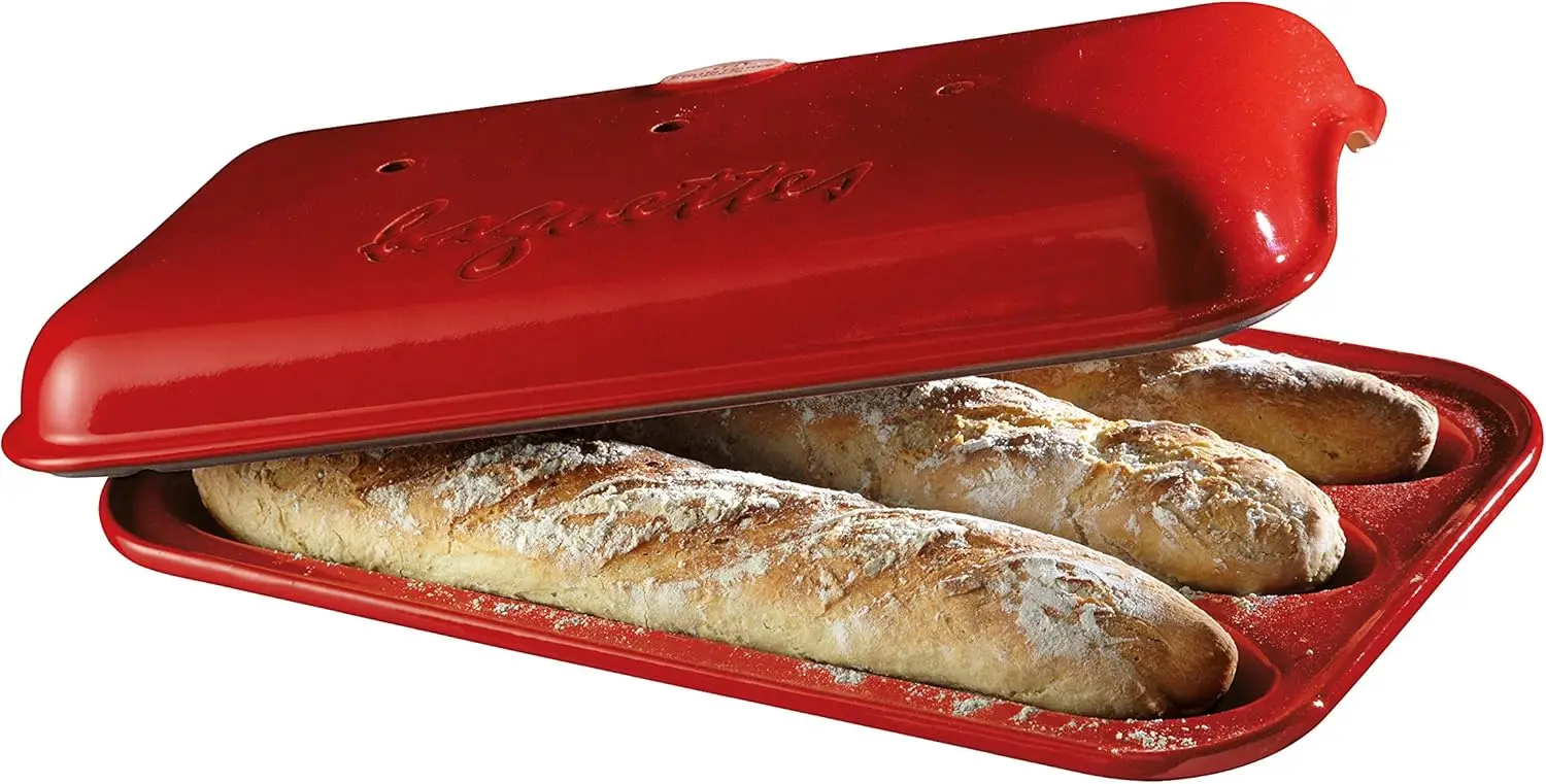 Baguette Mould, Ceramic, Burgundy, 39x24x12.5 cm