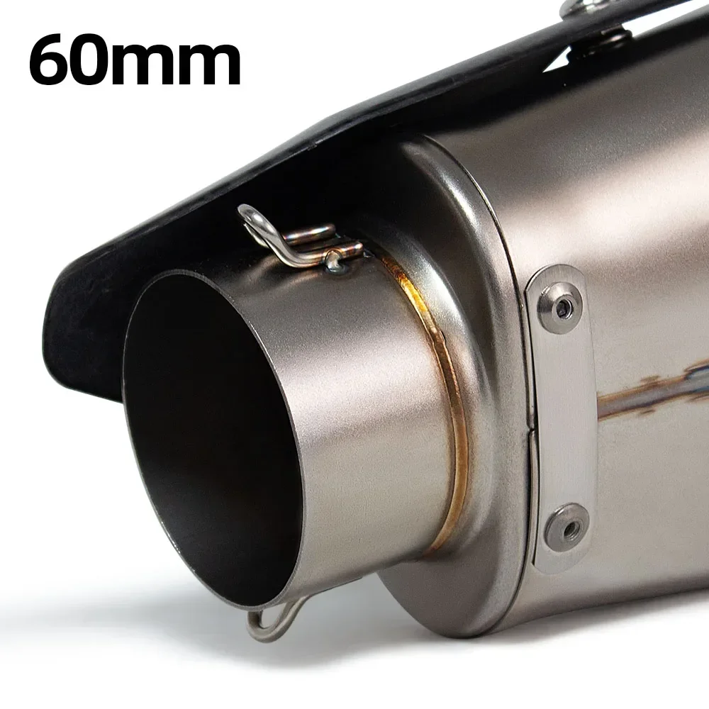 Universal 60MM Motorcycle Exhaust Yoshimura AT2 Carbon Muffler with DB Killer For Z900 CBR1000RR R6 GSXS750 S1000RR RS660 ZX6R