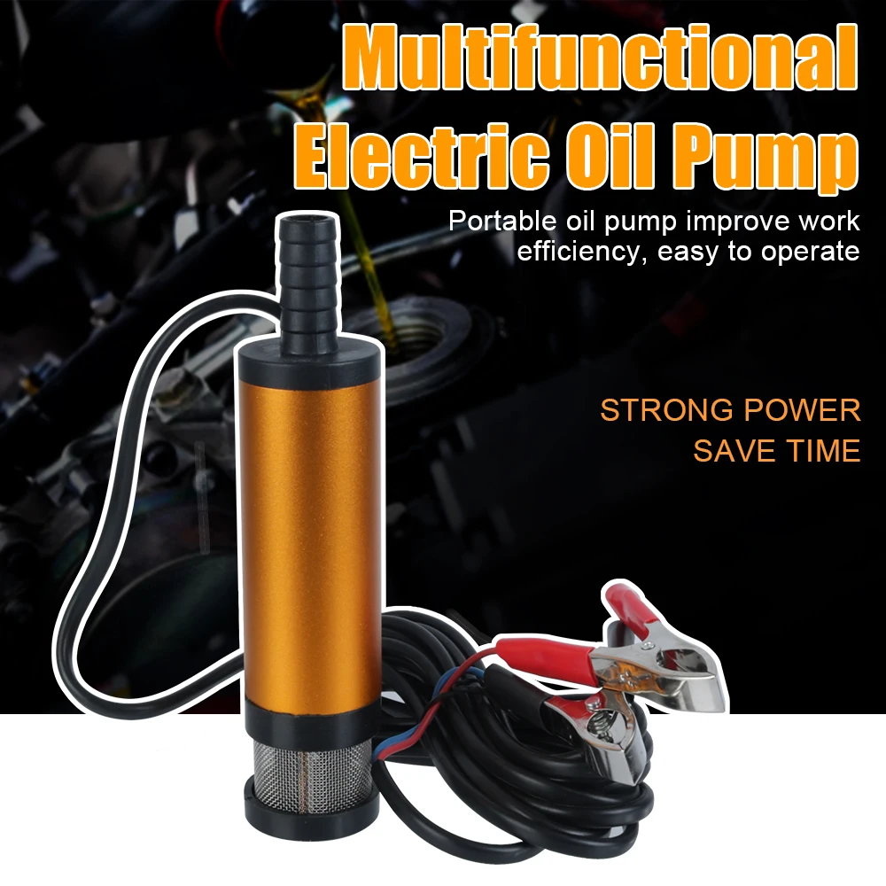 Car Electric Oil Pump 12L/min Mini 12V For Pumping Diesel Oil Water Submersible Fuel Transfer Pump Aluminum Alloy Shell