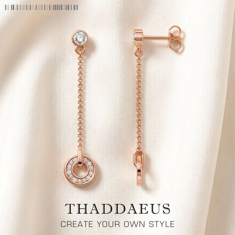 Runde Tropfenohrringe aus Roségold, brandneues Europa, edler Schmuck für Frauen, romantisches Geschenk aus Sterlingsilber 925er
