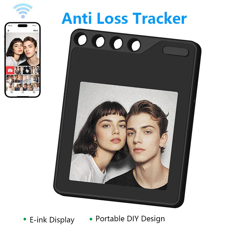 Smart 1.54inch E-ink Display BLE Electronic Badge mini luggage tag, pet locator, portable DIY design Support Find My App HD Tags