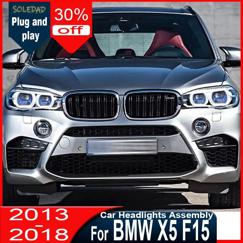 

Автомобильные фары для BMW X5 F15 2013-2018: Обновленные светодиодные фары, динамические указатели поворота, стоп-сигналы, автоаксессуары