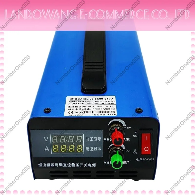JCH500W 500W Adjustable DC Power Supply, 0-55V 10A Battery Charger for LiFePO4 Lead Acid 4-Digit Display