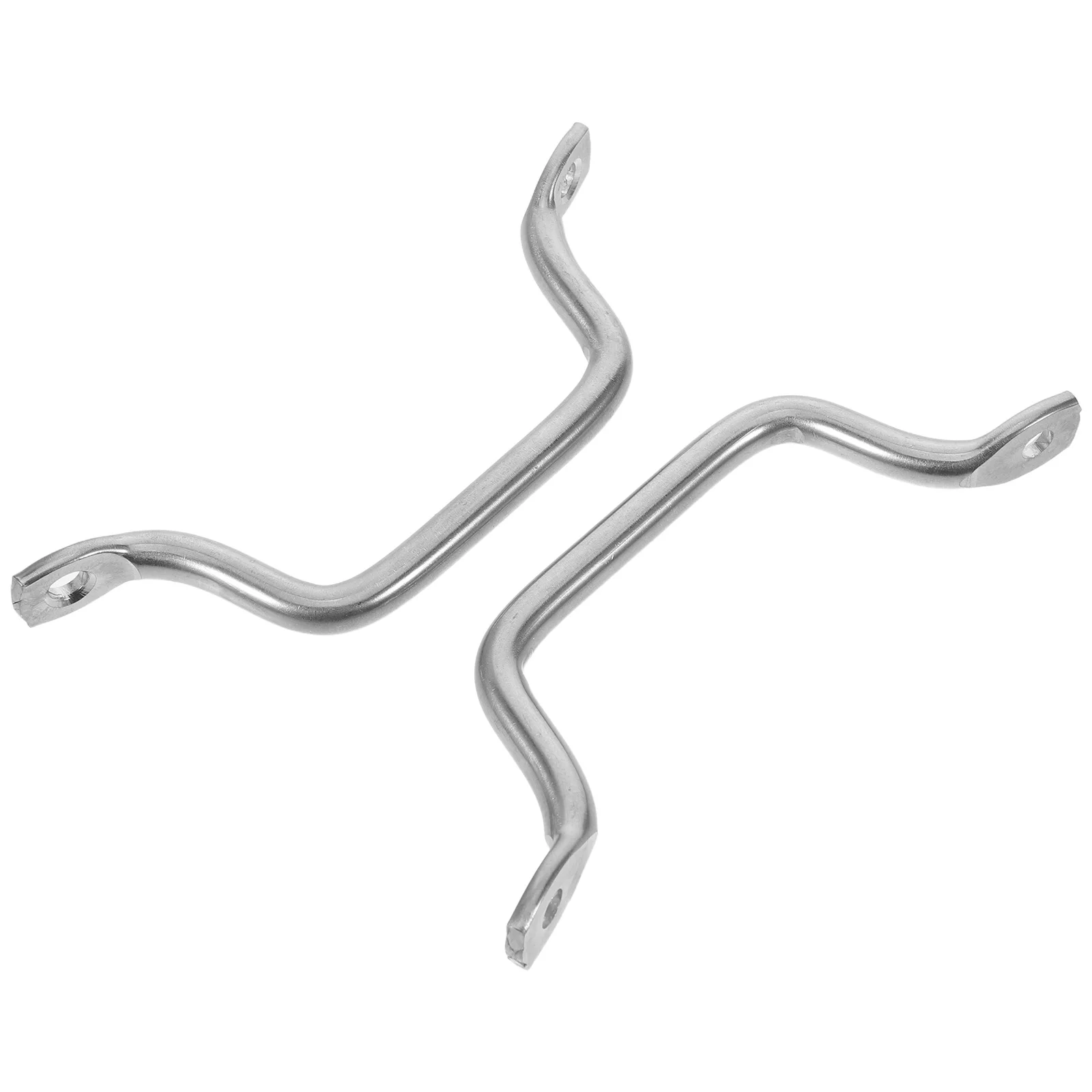 

2Sets Stainless Steel Cutting Board Handles Solid Metal Side Grips for Chopping Serving Trays Ergonomic Anti Slip Replacement