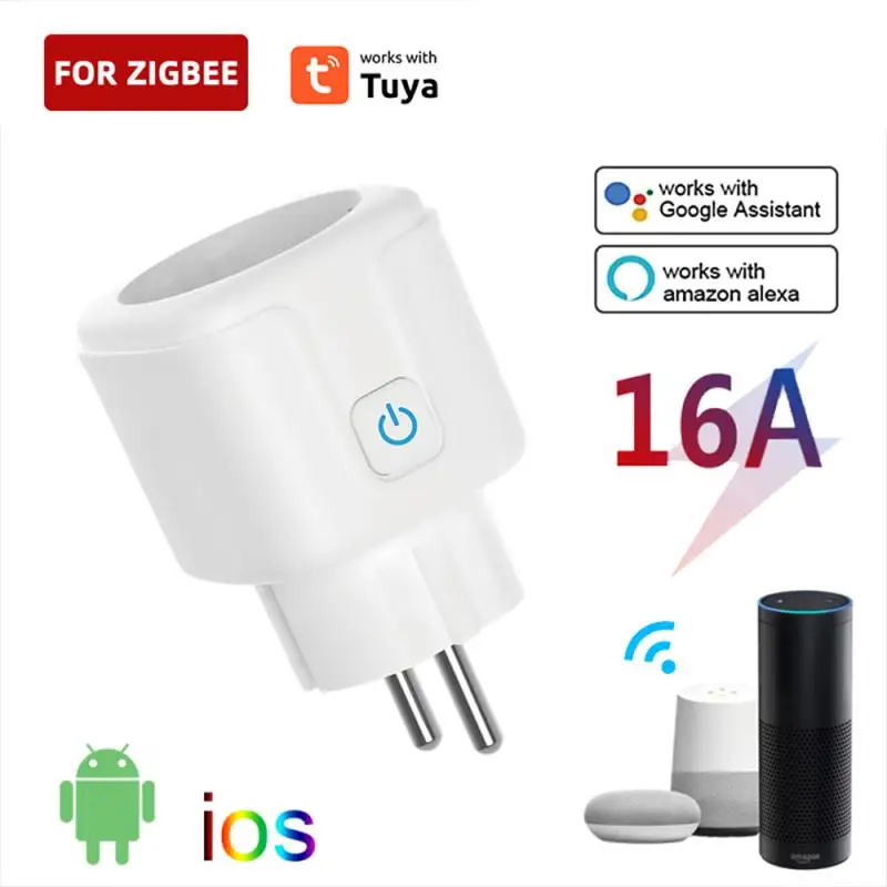 16A/20A With Power Tuya Zigbee 3.0 Smart Plug EU USB Plug Monitor Smart Life Wireless Socket Work With Alexa Google Home Alice