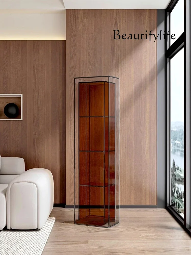 

BJ Minimalist Light Luxury Narrow Shelf Acrylic Living Room Small Storage Display Shelf Multi-layer Floor Bookshelf