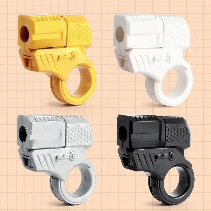 New Mini Gun Shell Ejected Can Launch Decompression EDC Finger Ring Pistol Fidget Spinner Ratchet Anxiety Stress Relief Toy Guns