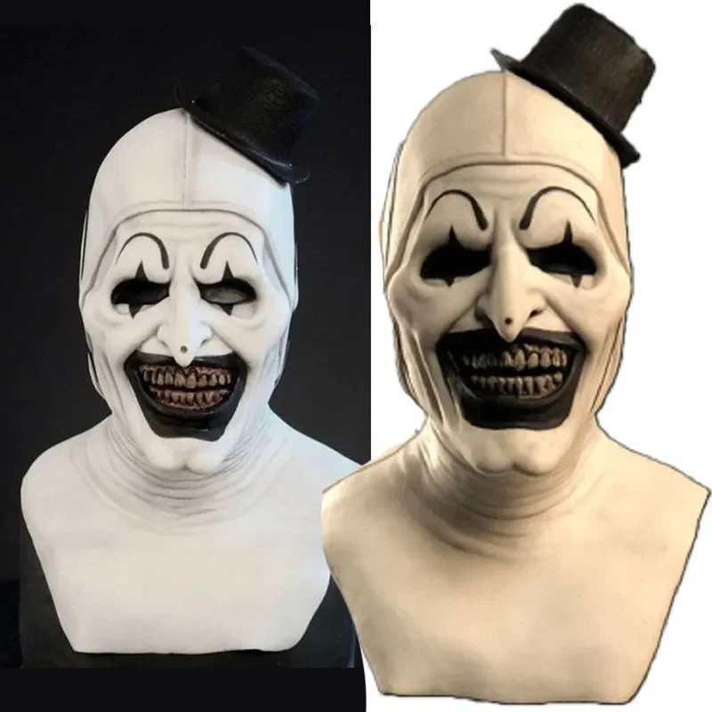 Ensemble de olympiques de cosplay de clown pour adultes et enfants, tenues de couple, combinaison noire et blanche, masque de clown d'art, costume de batterie, robe de fête d'Halloween