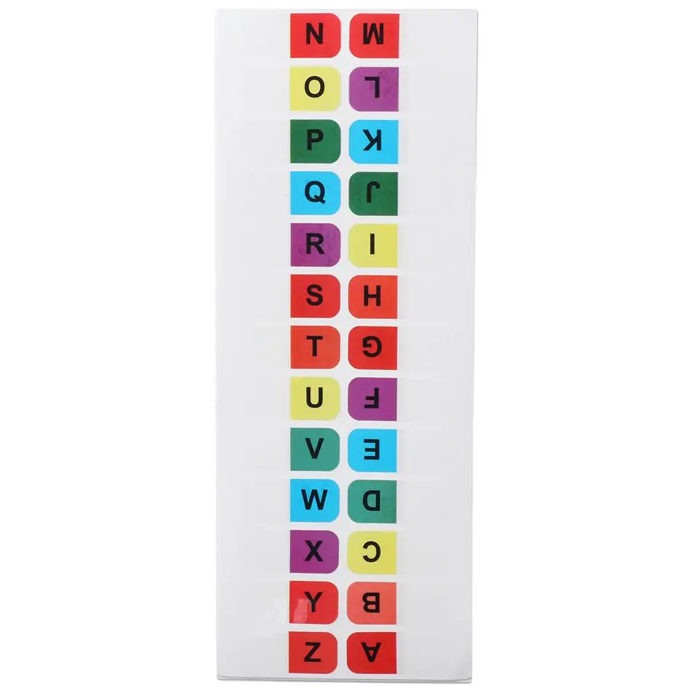 New A-Z Sticky Tabs Multicolor Self-Adhesive Index Tabs 208PCS Alphabet Book Tabs Dictionary