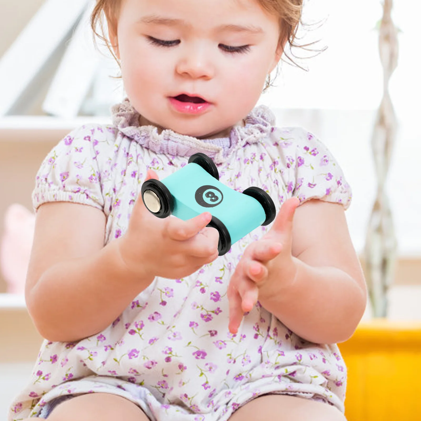 4-teiliges Lernspielzeug aus Holz zum Zurückziehen des Autos für Kinder, Mini-Rennstrecke, interaktives Brettspiel, Hand-Auge-Koordination