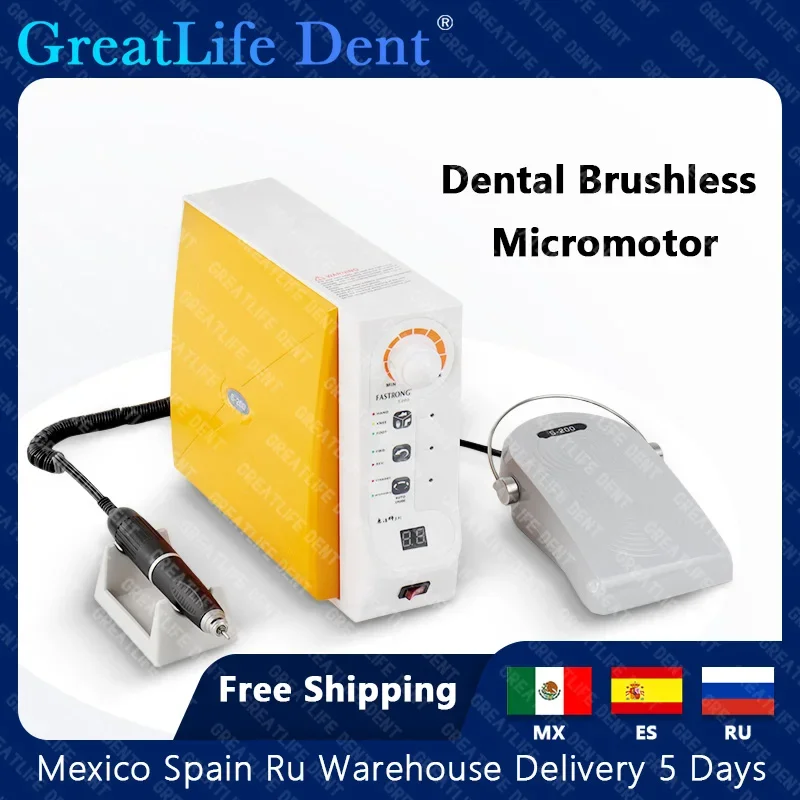 

GreatLife 60000 об/мин стоматологический бесщеточный микромотор лабораторный наконечник микромотор управление высокоскоростная дрель-полировальная машина для стоматолога
