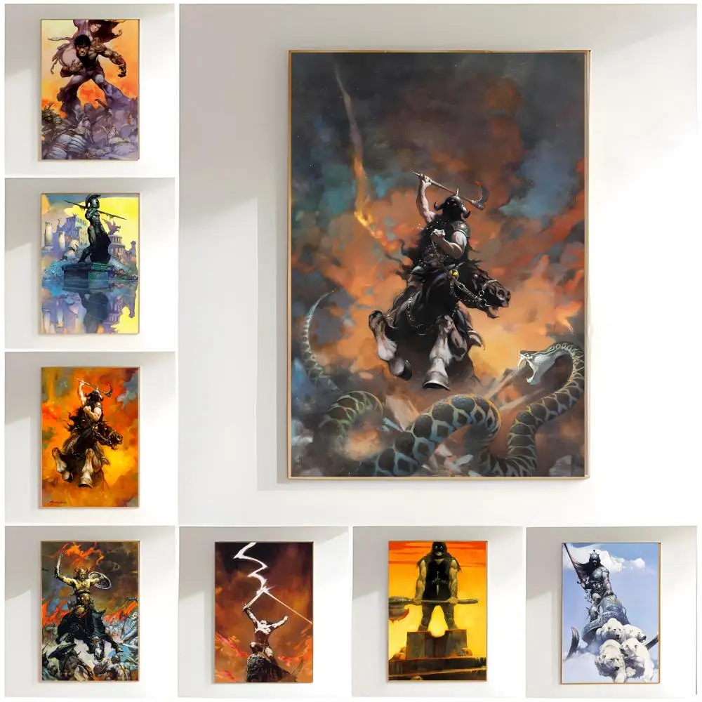 Epic Fantasy F-Frank Frazetta Poster Classic Wall Art  Home Decor  Peel and Stick Unframed