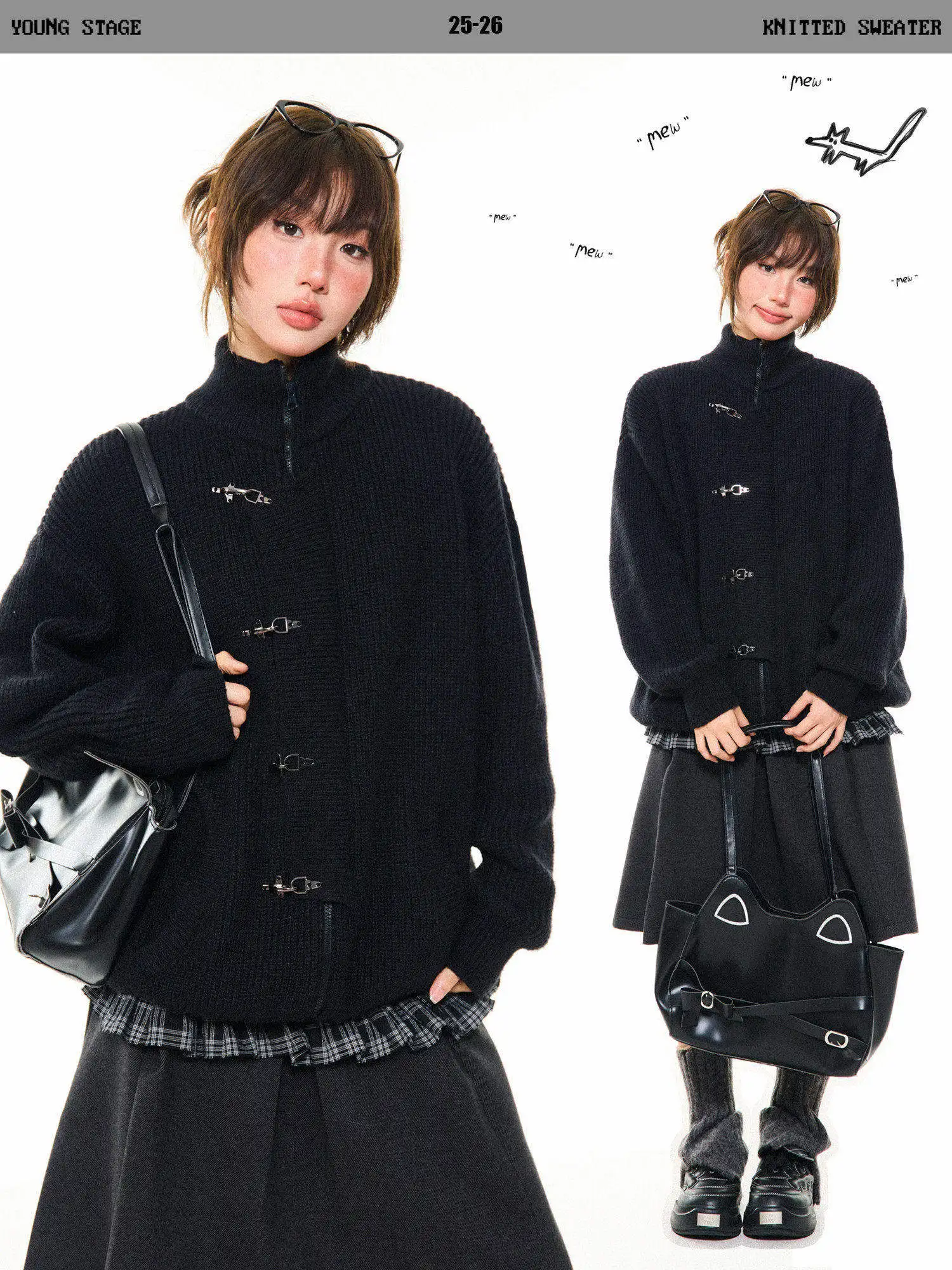 

American Sle Women's Knitted Sweater Bla Plane Bule Casual Early Autumn Outerwear Polyester Fiber Long Sve Coat