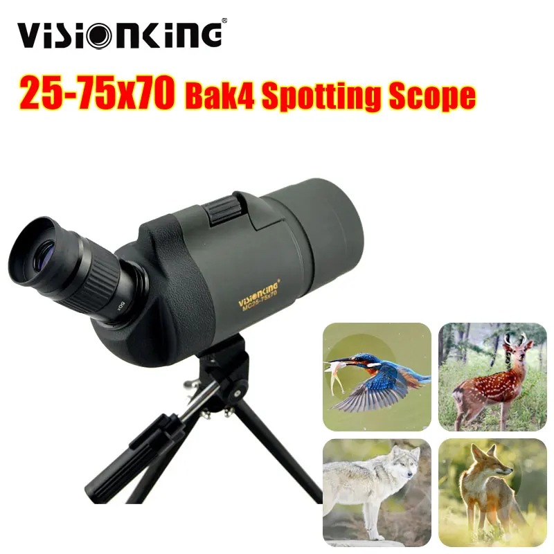 Visionking 25-75x70 Telescope Spotting Scope Monoculars Long Reach View Powerful Shooting Target Field Scope With Tripod Camping