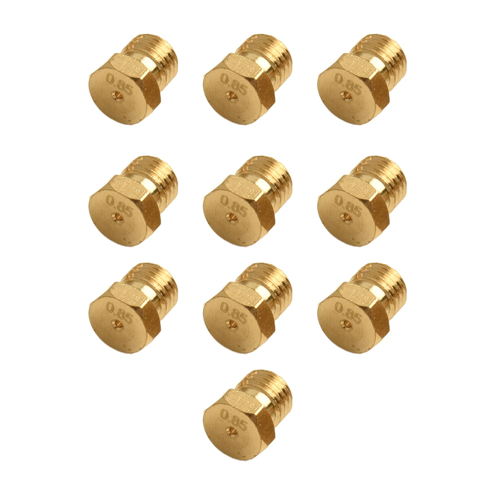 10pcs Brass Burner Nozzle M6*0.75 Thermal Propane Injector Conversion Kit Gas Injection Eva Nozzle For Cooking Water Heaters