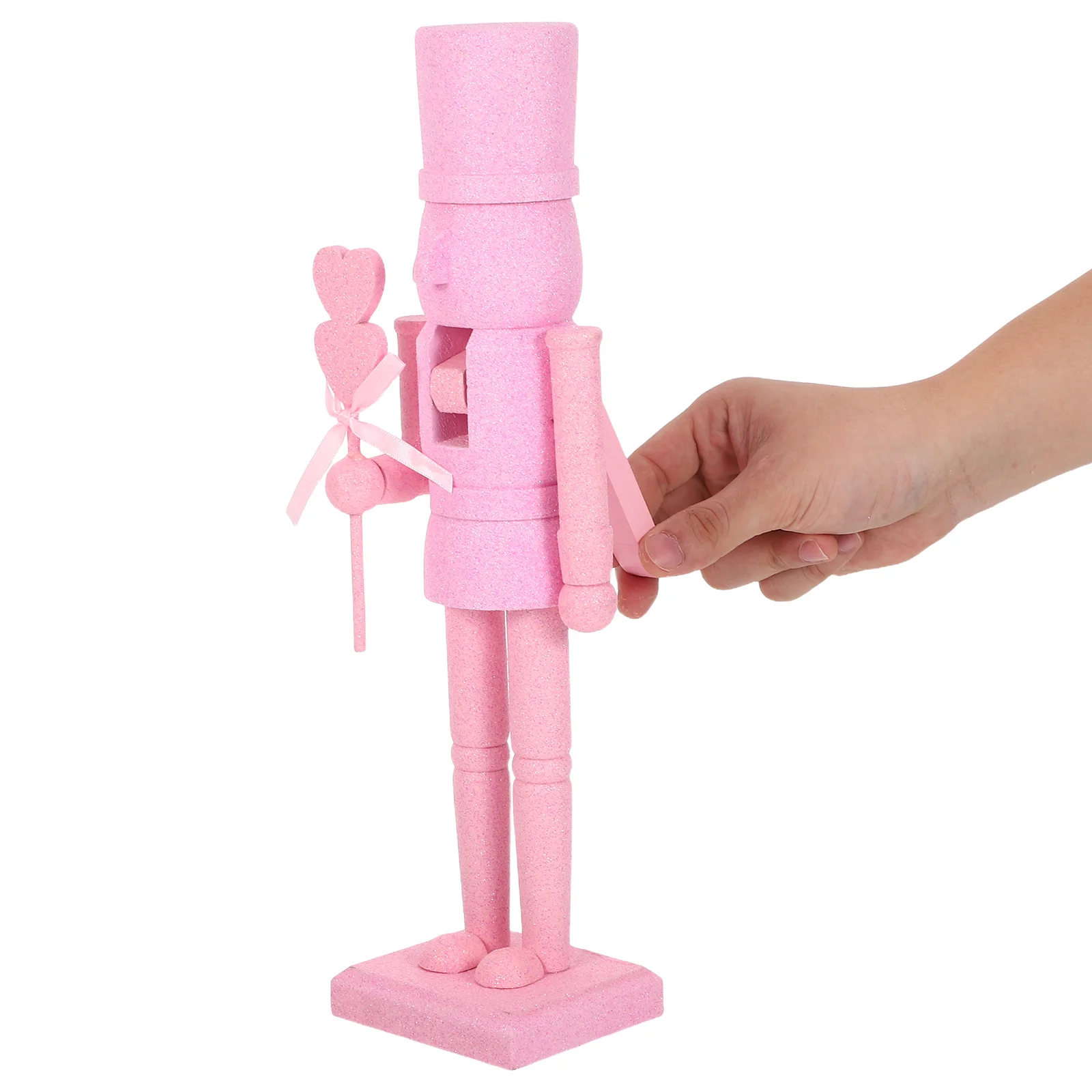 

Valentine Nutcracker Decorative Figure Hand-Carved Wooden Soldier Ornament For Holiday Party Tabletop Display Christmas