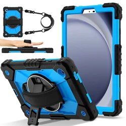 Rotatable Heavy Duty Case For Samsung Tab A11 2025 A9 2023 8.7 SM-X133 X135 X110 X115 X117 Armor Stand Cover With Shoulder Strap