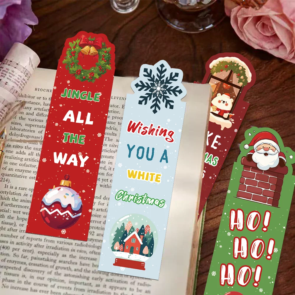 30pcs Unique Christmas Bookmark Decorations for Reading Pages Creative Gift Markers for Students Bookmark Cards