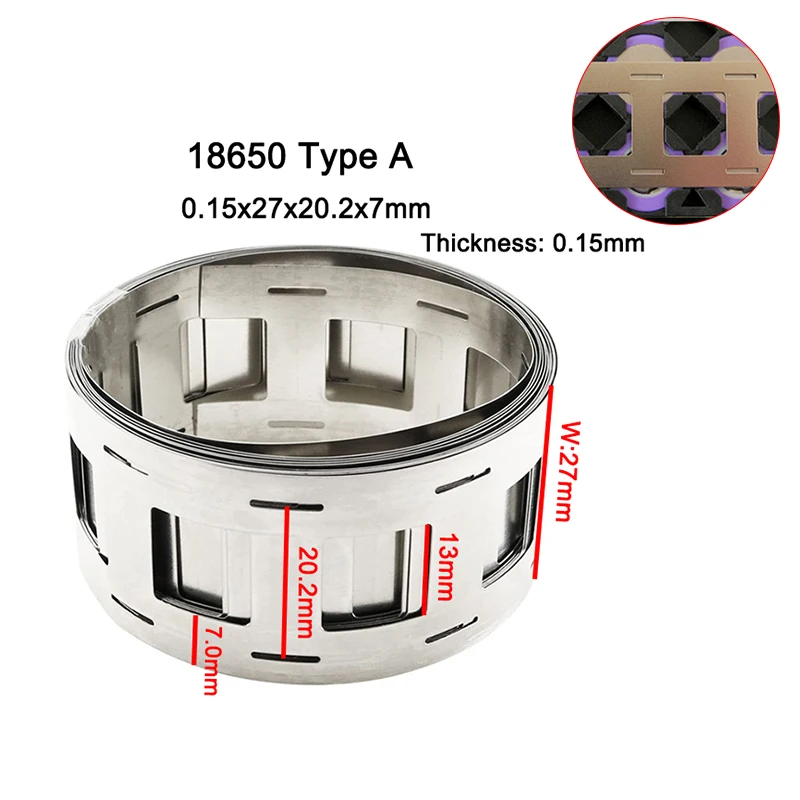 5M 2P vernickelte Streifenschweißbänder 0,12/0,15/0,2mm für 18650/21700 2-Parallel Lithium-Akkupacks – Detail 3