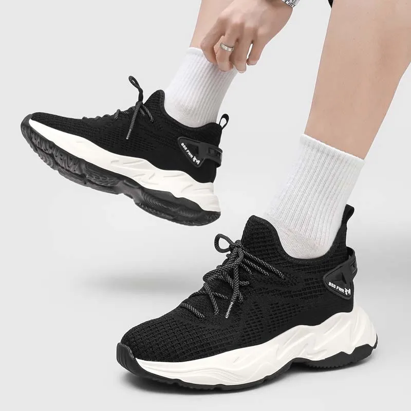

Men 8cm Invisible Height Boost Casual Shoes Summer Mesh Breathable Elevator Sneakers Non Slip Soft Daily Comfort Walking Shoes
