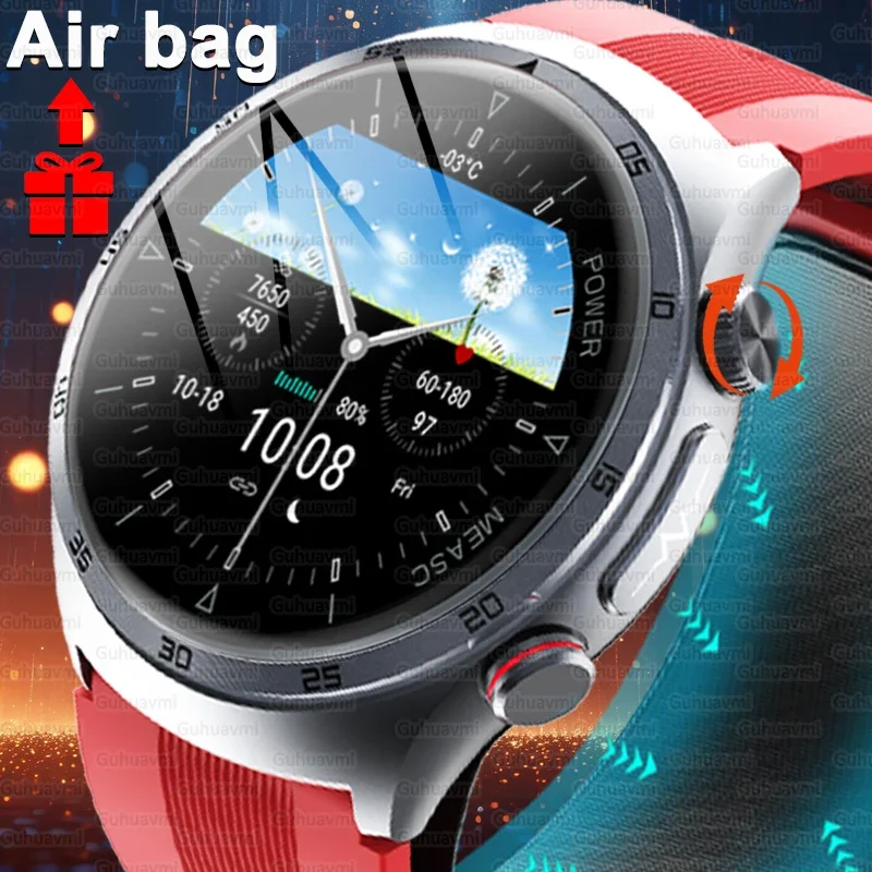 

New Sapphire Glass Air Pump Airbag Three High Smart Watches Men ECG Heart Rate Precise Blood Pressure Health Tracker Smartwatch