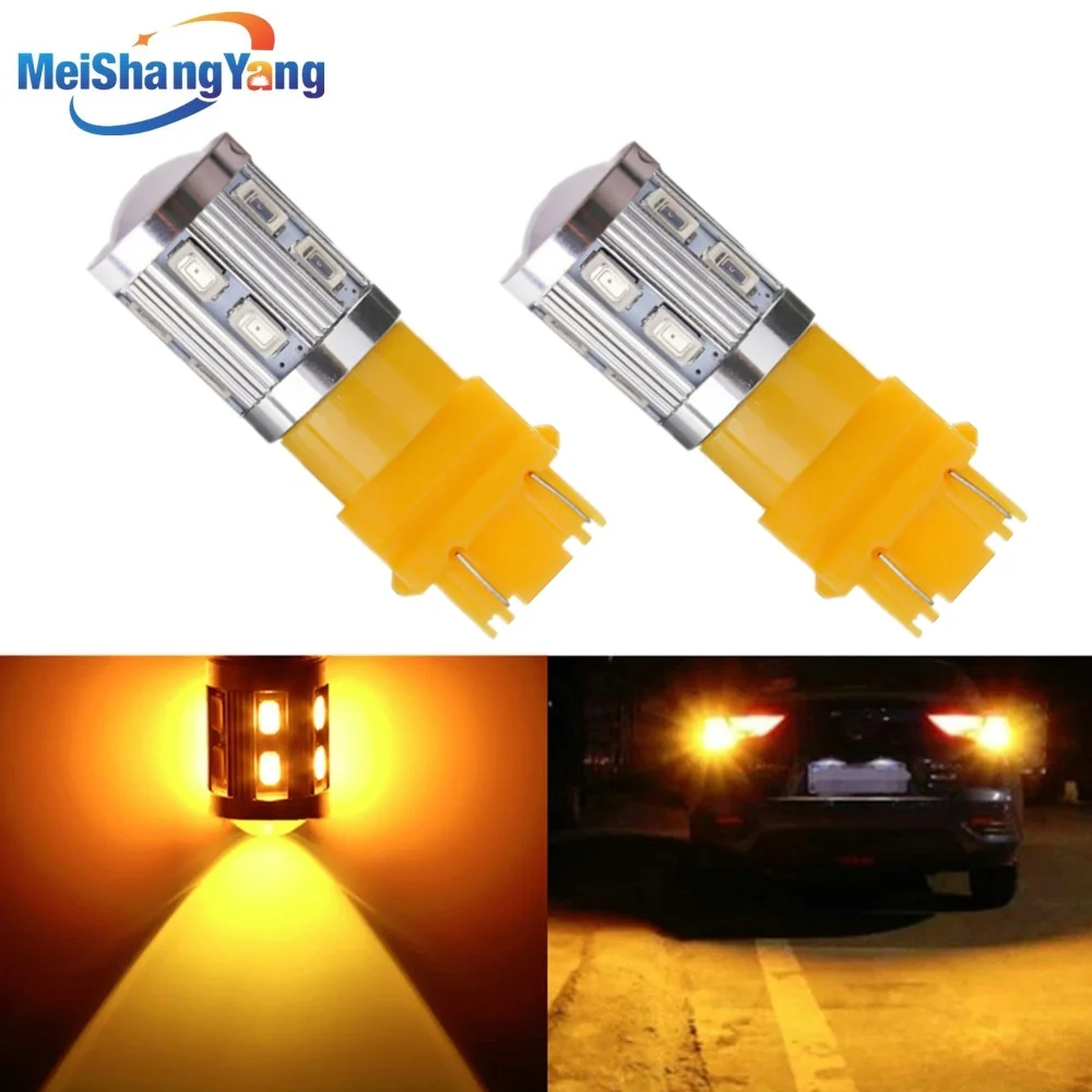 

2pcs 3157 3156 car light Source 12 SMD 5630 5W Chips P27W/7W led High Power 12V car bulbs Brake Lights Red Parking White Yellow