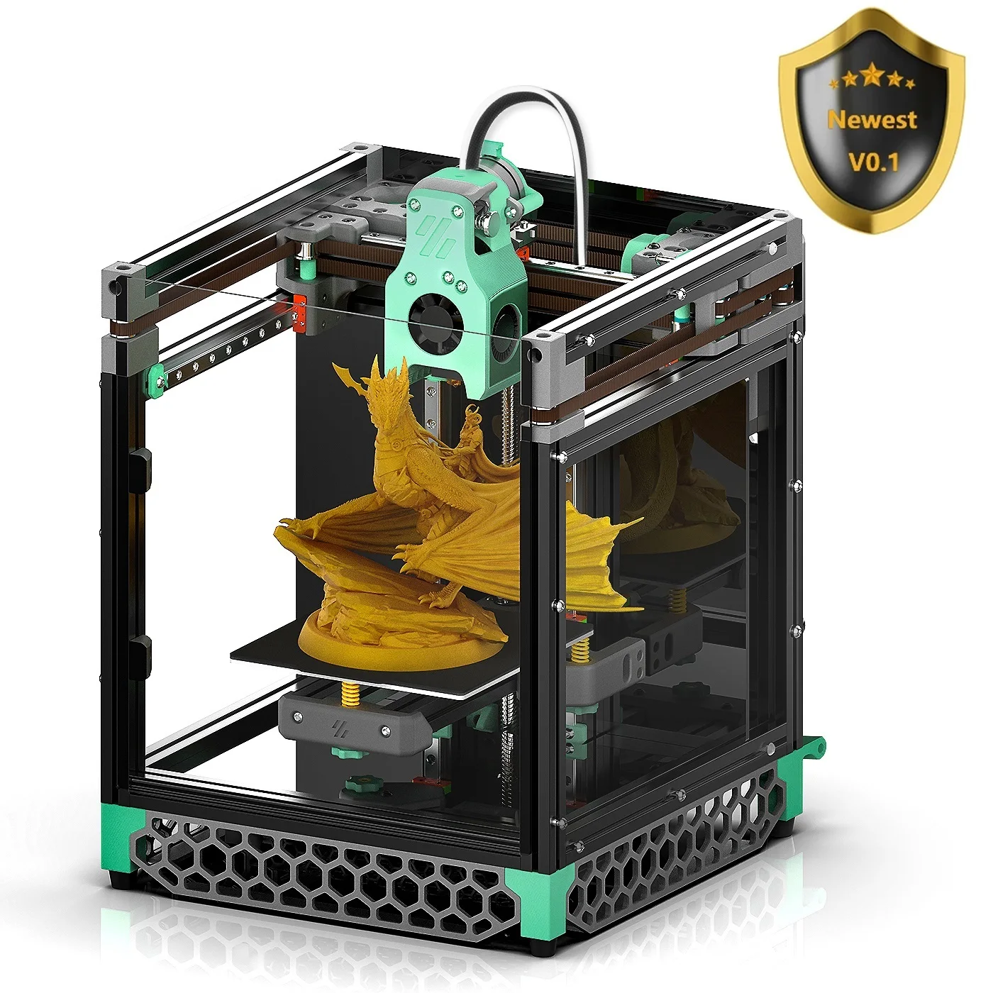 Top! V0.1 Corexy 3D Printer WiFi Onboard Klipper Fluidd Desktop FDM 3D Printers Kit DIY Scatter V6 Hotend with Enclosed Panel