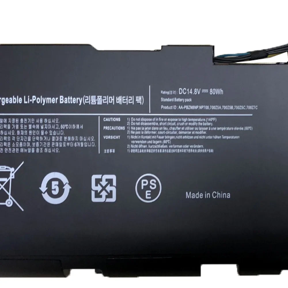 HZHSD 14.8V 80WH AA-PBZN8NP Laptop Battery for Samsung 7 Np-700 700z Np700z7c  Np700z5b BA43-00318A 1588-3366