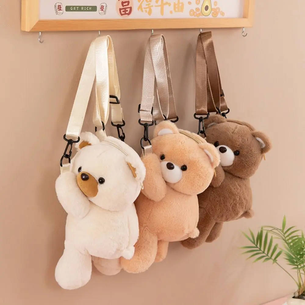 Cute Plush Toy Bear Crossbody Bag Large Capacity Doll Children Backpack JK Lolita Animal Shoulder Bag Students