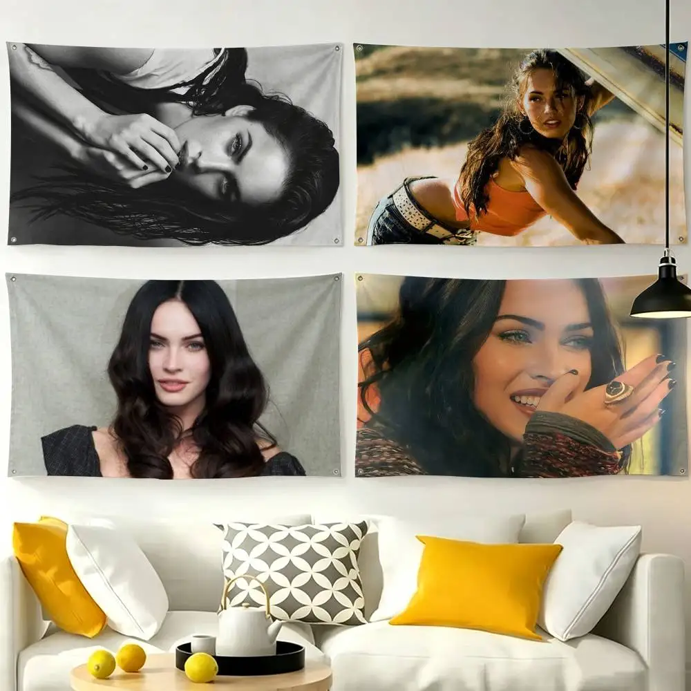 Actor M-Megan Fox  Flags for Bedrooms Home Decor Items Outdoor Decors Garage Decoration Flaga