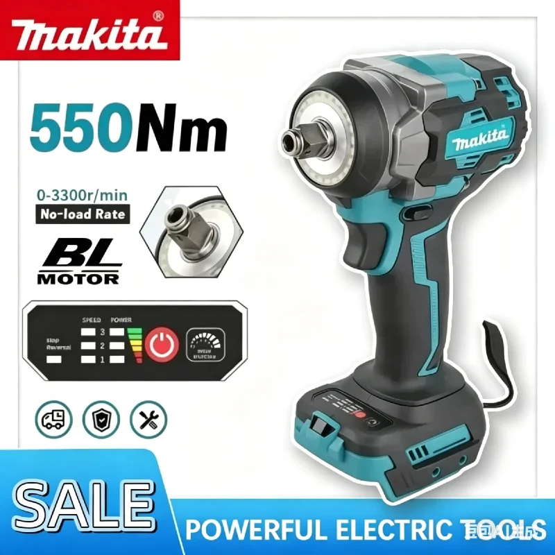 

Ударный гайковерт Makita 3500IPM 550Нм с высоким крутящим моментом, беспроводной, с высокой концентричностью, безопасный для обслуживания электрооборудования, электроинструмент