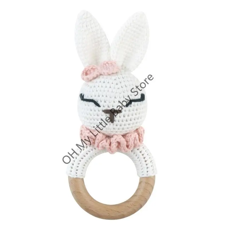 

M76C деревянные кольца для прорезывания зубов, мягкий крючок для вязания, детский прорезыватель, жевательная игрушка для зубов,