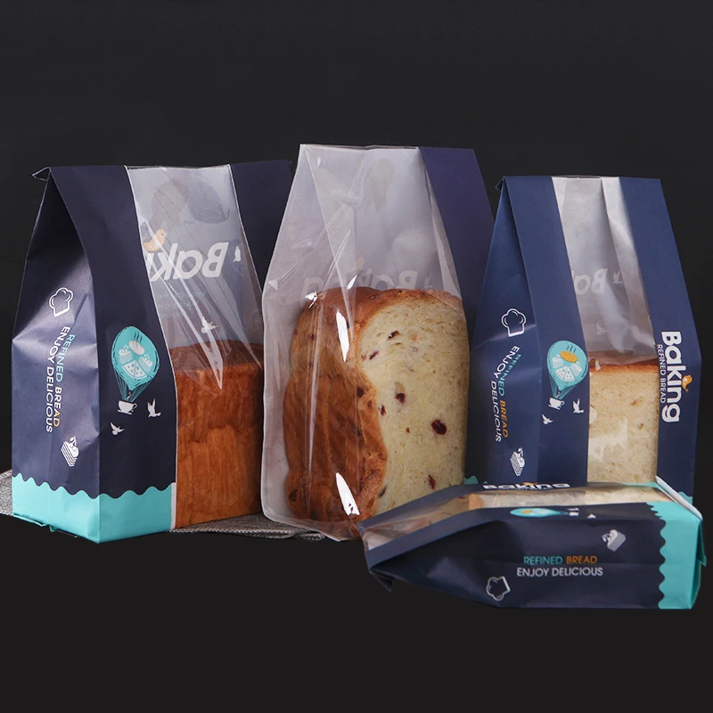 

50/100pcs Grease-proof Toast Bread Bags with Wire Curling Seal Handmade Dessert Packaging Paper for Breakfast Baking Packaging
