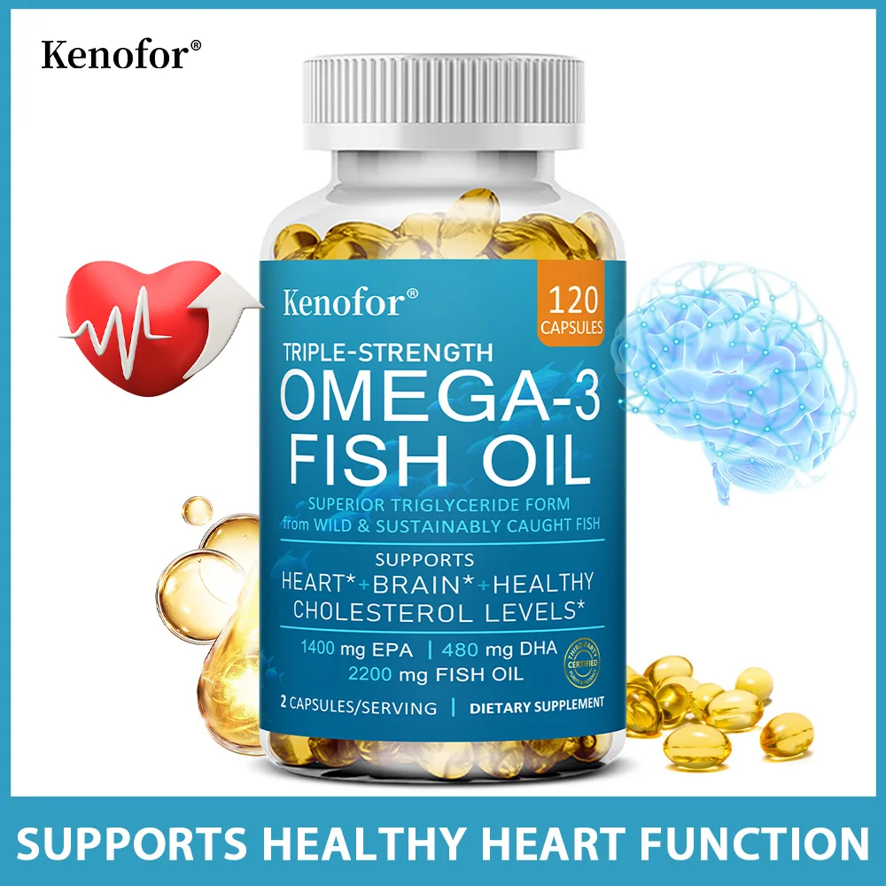 

Omega-3 Fish Oil Capsules - Rich in DHA & EPA, Supports Heart+Brain+Healthy Cholesterol Levels,Immune System Health