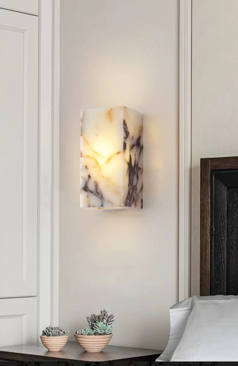 Cube Cuboid Natural Stone Wall Light Art Design Indoor